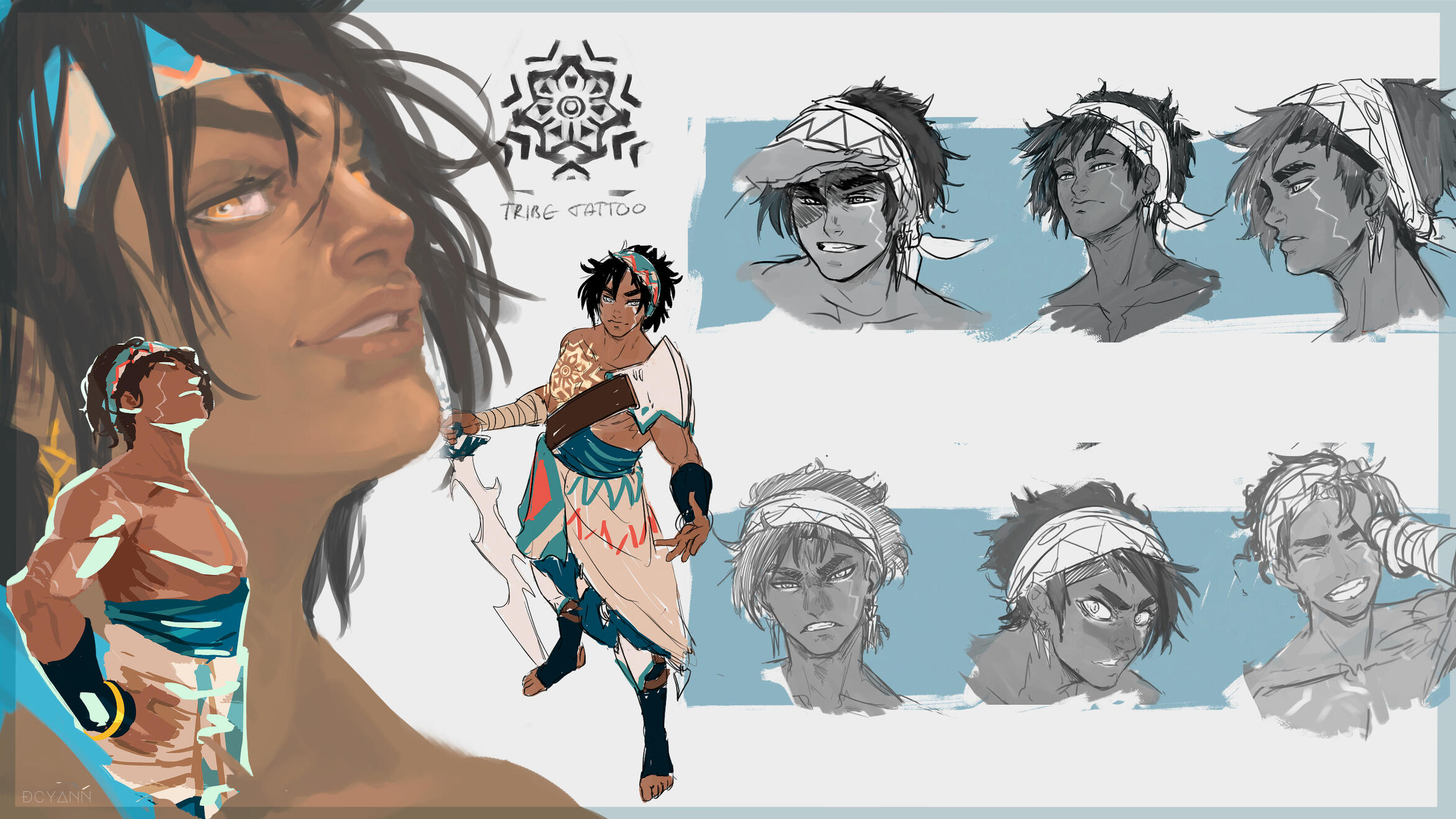 Character design with expression studies