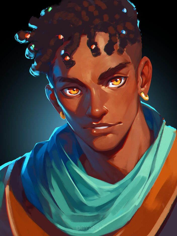 Fantasy mage character portrait