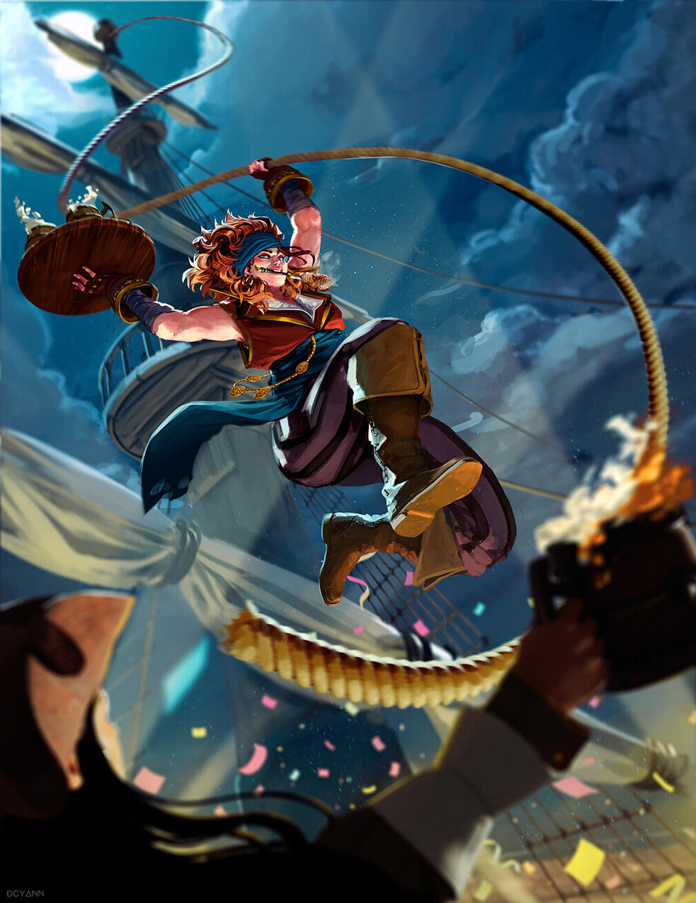 Fantasy pirate barmaid character art